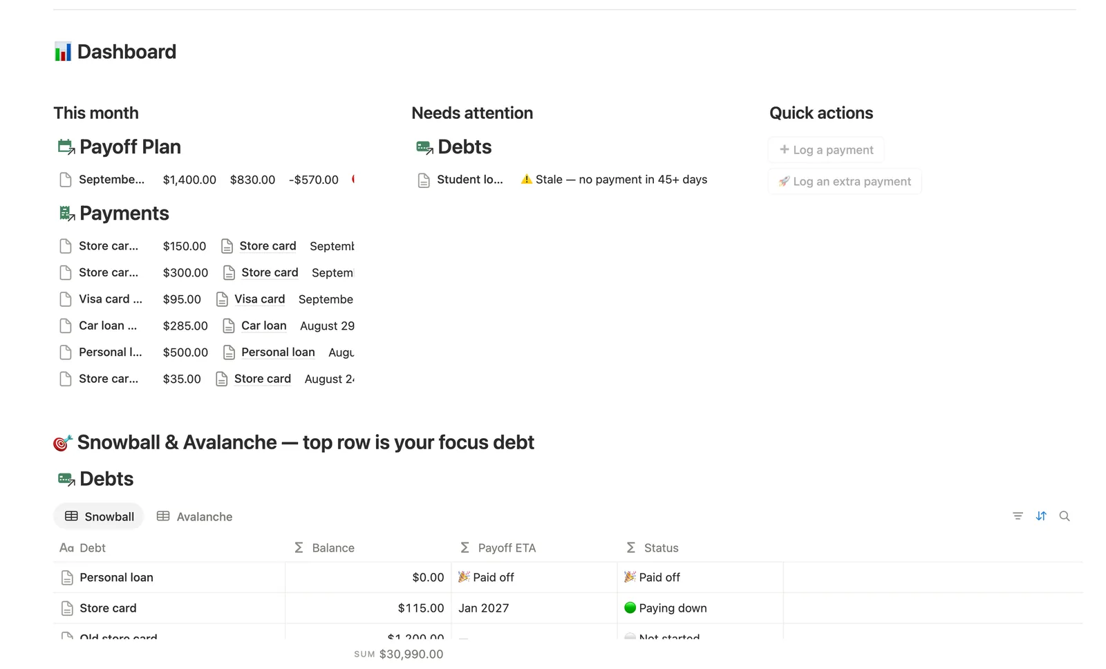 Debt Payoff Planner preview