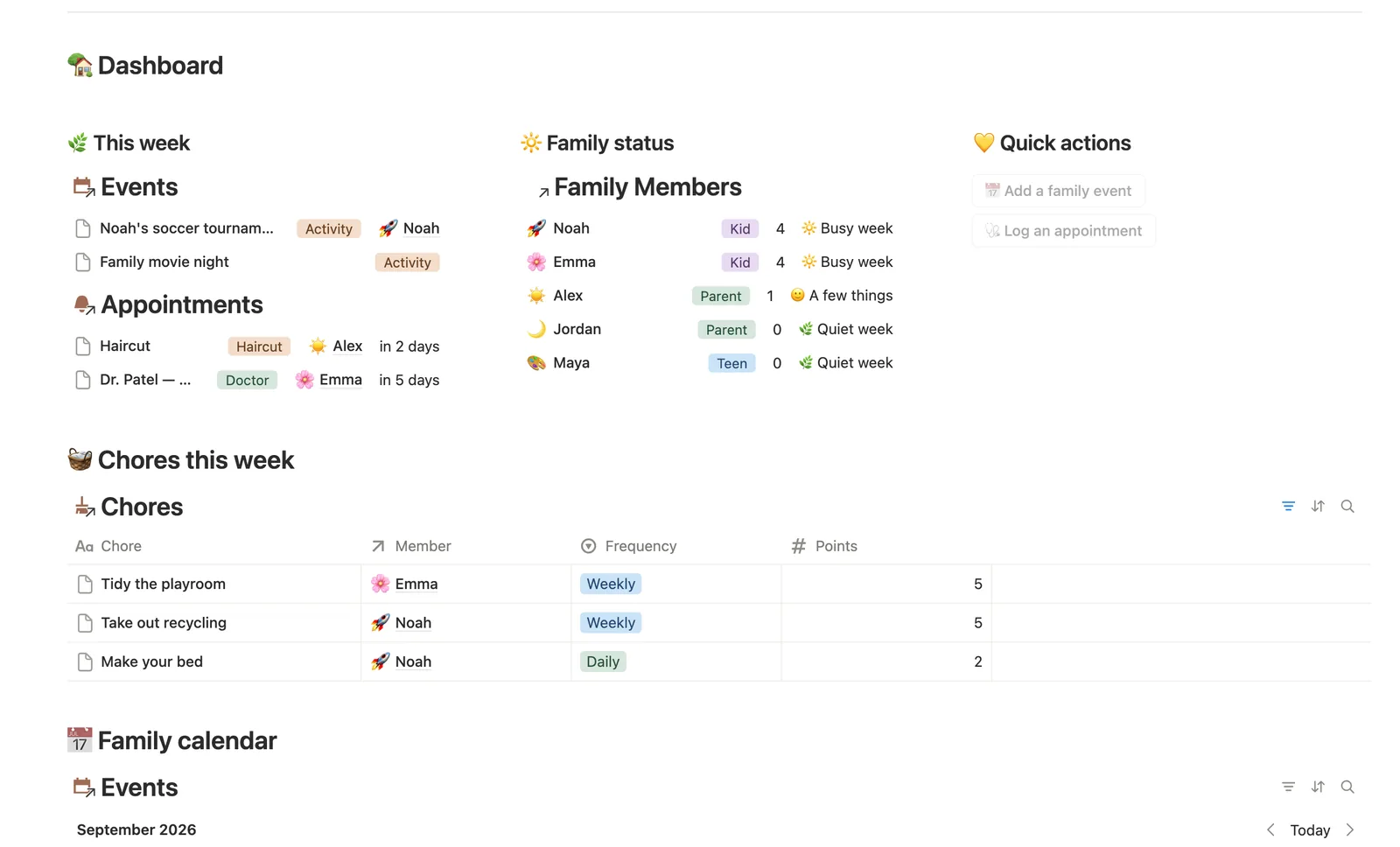 Family Organizer preview