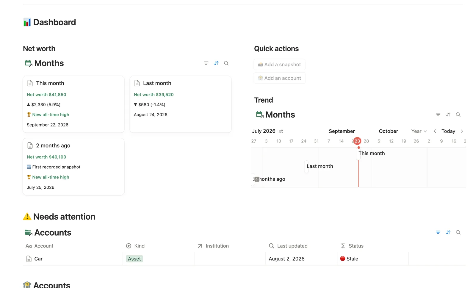Net Worth Dashboard preview